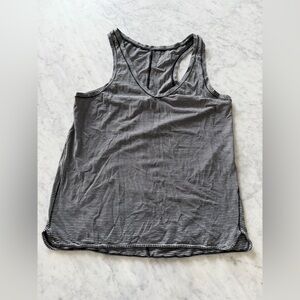 Lululemon Black White Striped Racerback Tank Top Size 8 10 Athletic Yoga Gym
